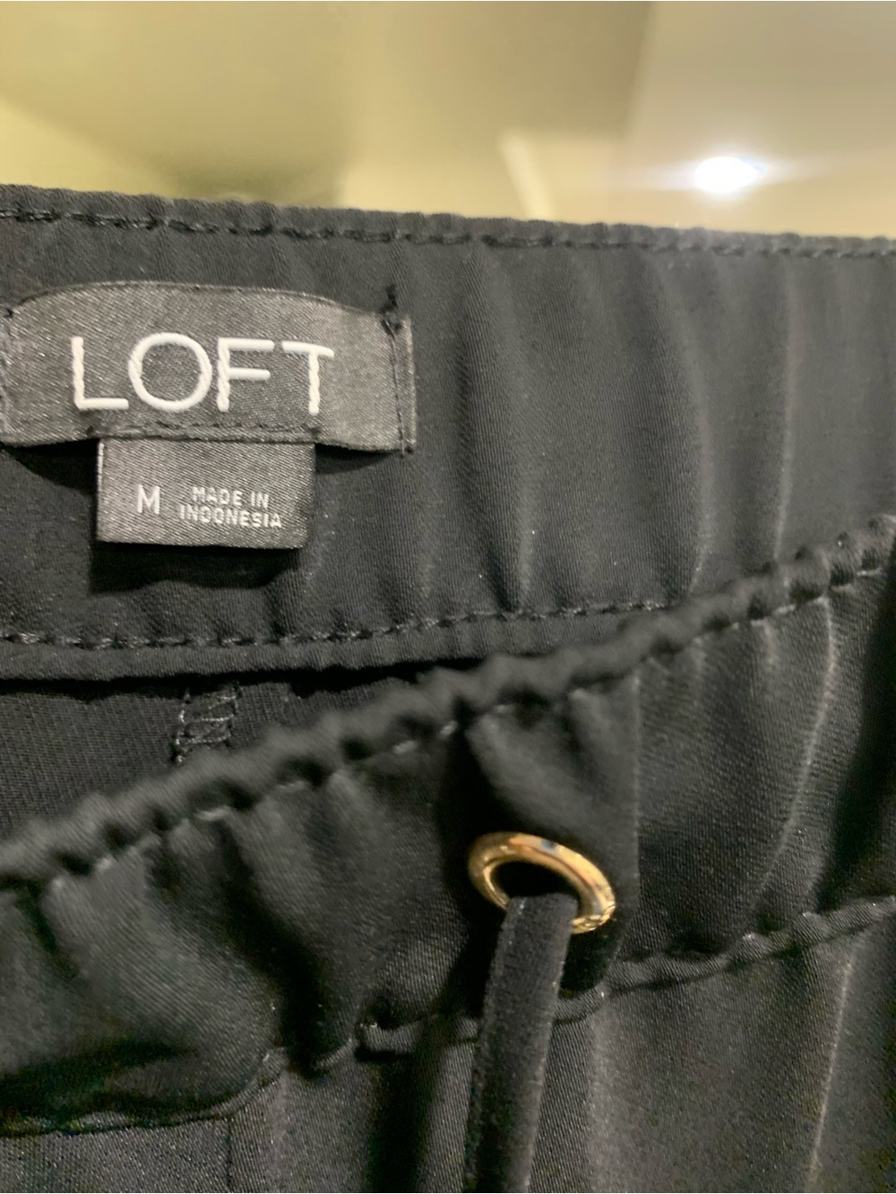 LOFT Black Girls' Pull-On Joggers with Gold Eyelets